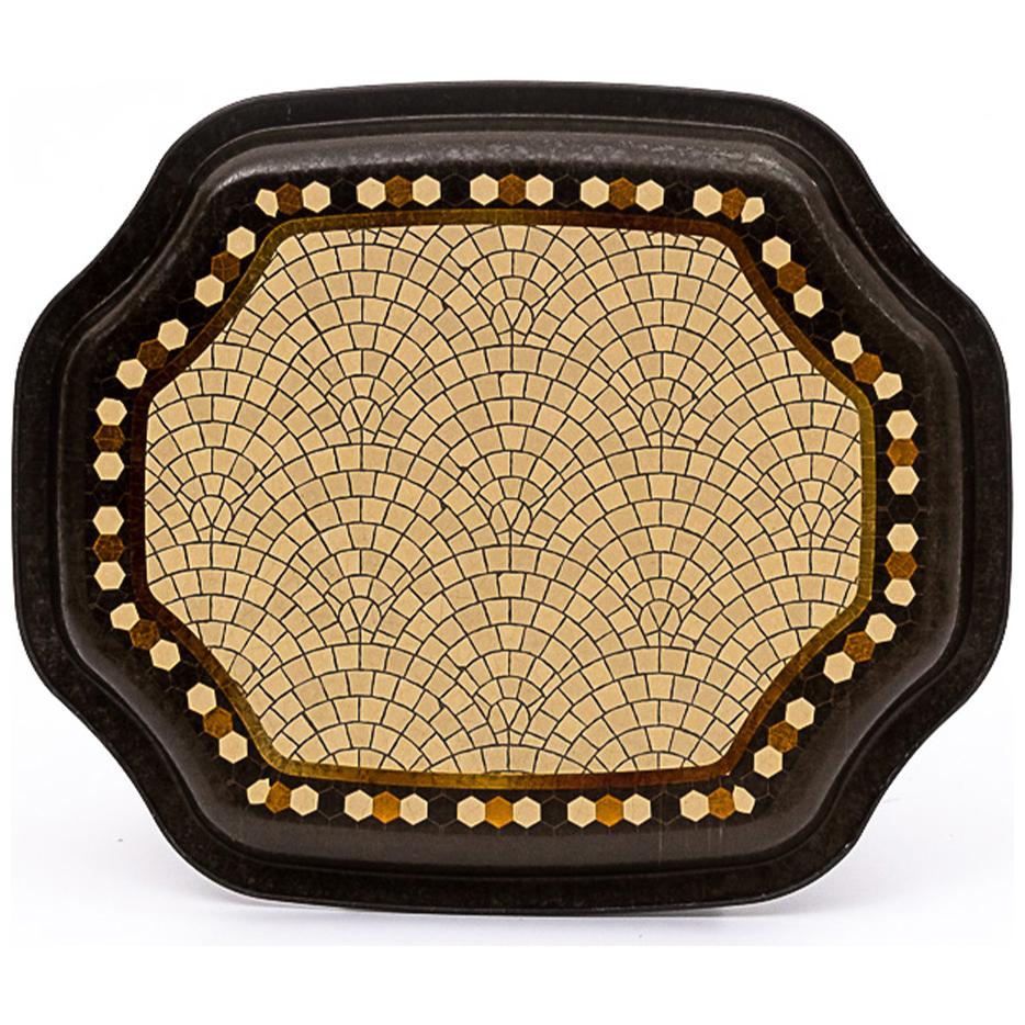 Kavisli dalgalı kenarlı tepsi 160x190 mm Geometrik Mozaik Desen — Tepsiler — görsel 2 / 4 — Tinbox