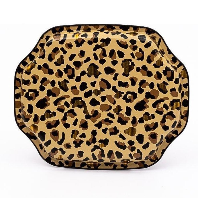 Kavisli dalgalı kenarlı tepsi 160x190 mm Altın Leopar Desenli — Tepsiler — görsel 3 / 4 — Tinbox