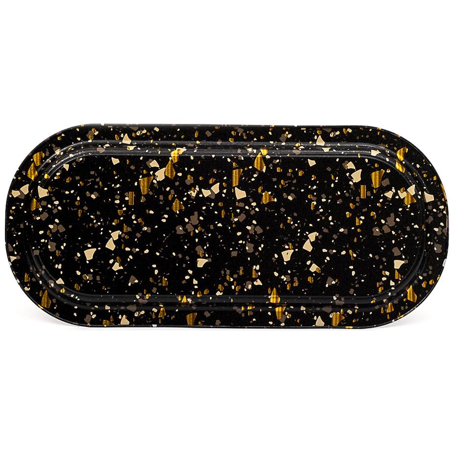 160x350 mm Dikdörtgen Metal Tepsi Terrazzo Siyah — Tepsiler — görsel 2 / 4 — Tinbox