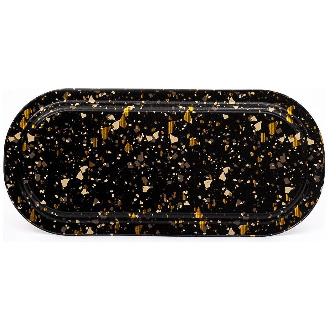 160x350 mm Dikdörtgen Metal Tepsi Terrazzo Siyah — Tepsiler — görsel 3 / 4 — Tinbox