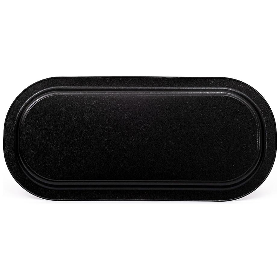 160x350 mm Dikdörtgen Metal Tepsi, Vintage Kafe Esintili Keten Dokulu Tasarım — Tepsiler — görsel 2 / 4 — Tinbox
