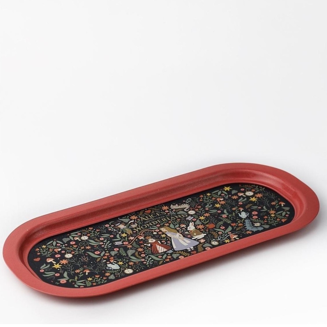 160x350 mm Dikdörtgen Metal Tepsi Alice Harikalar Diyarında — Tepsiler — Tinbox