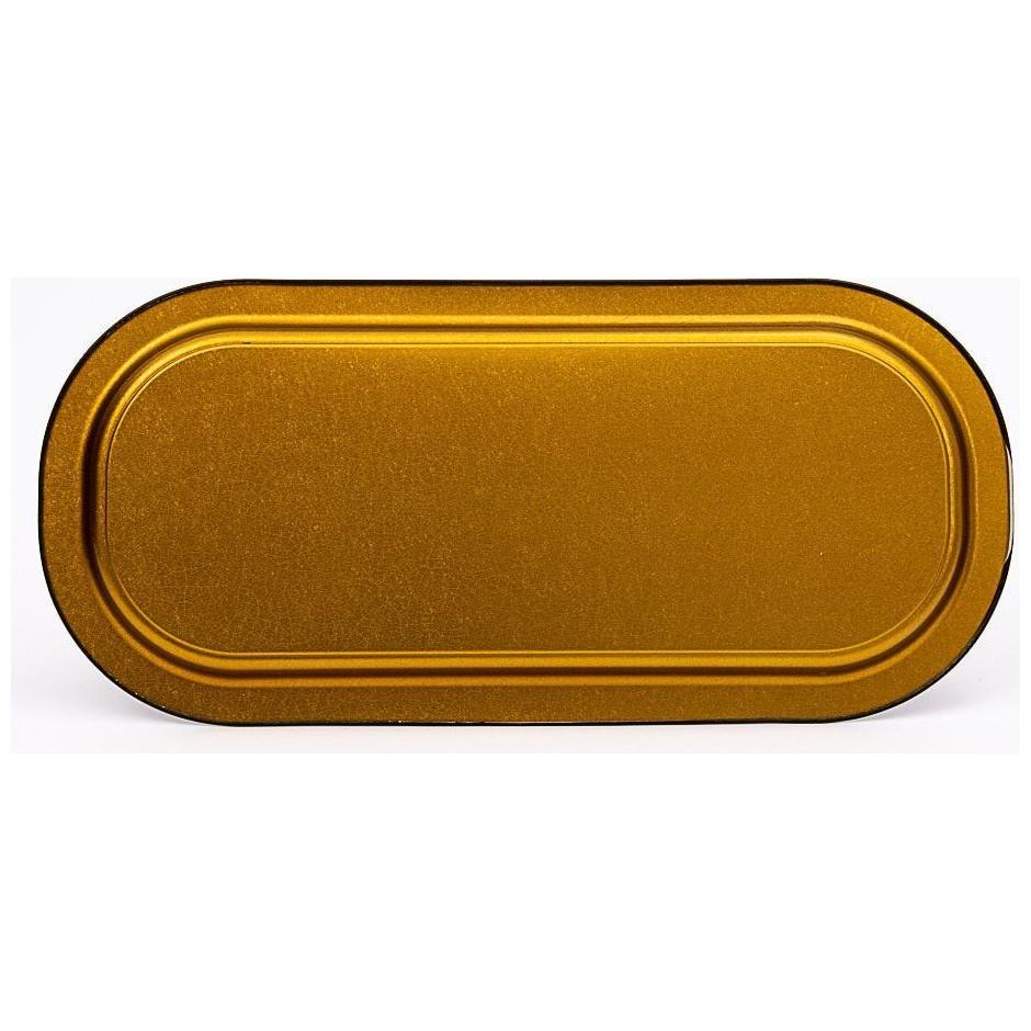 160x350 mm Dikdörtgen Metal Tepsi, Altın Leopar Desenli — Tepsiler — görsel 3 / 4 — Tinbox