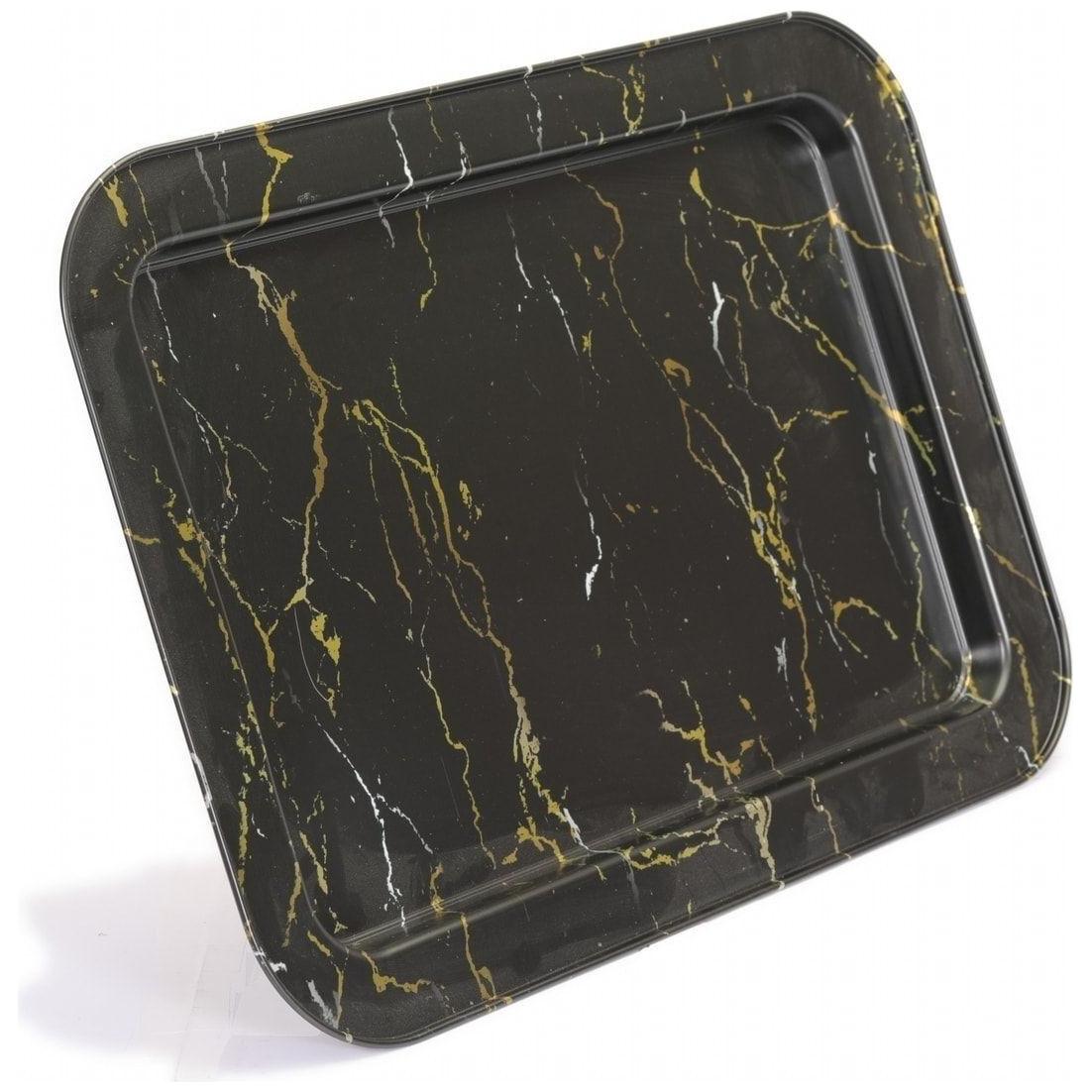 310x430 mm Metal Dikdörtgen Tepsi Mermer Siyah — Tepsiler — görsel 2 / 6 — Tinbox