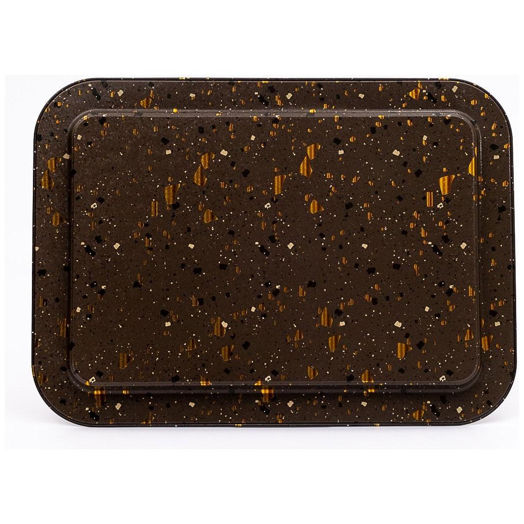 310x430 mm Metal Dikdörtgen Tepsi, Terrazzo Kahverengi — Tepsiler — görsel 3 / 4 — Tinbox