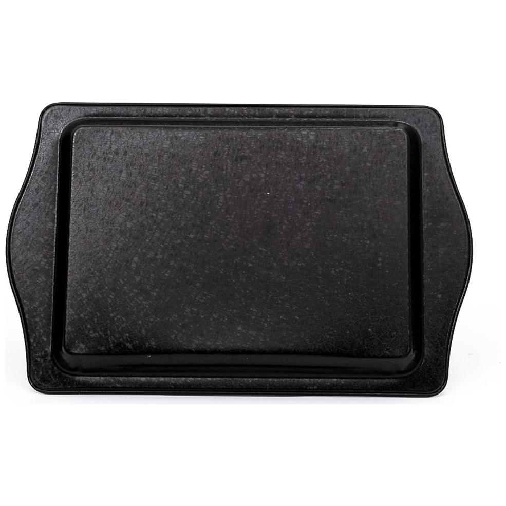 160 x 250 mm Dikdörtgen Metal Tepsi Kulpu, Vintage Kafe Esintili Keten Dokulu Tasarım — Tepsiler — görsel 2 / 4 — Tinbox