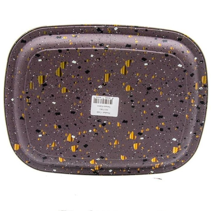 235 x 305 mm Metal Rectangular Tray Terrazzo Brown — Trays — view 3 of 3 — Tinbox