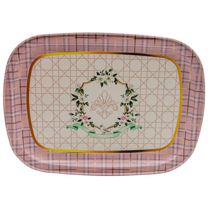 235 x 305 mm Metal Dikdörtgen Tepsi Rosy — Tepsiler — görsel 2 / 3 — Tinbox