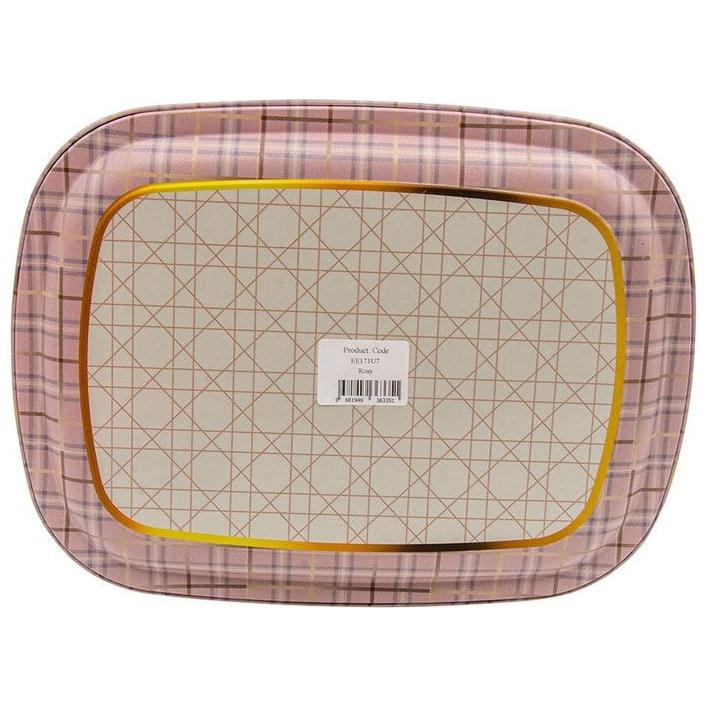 235 x 305 mm Metal Dikdörtgen Tepsi Rosy — Tepsiler — görsel 3 / 3 — Tinbox