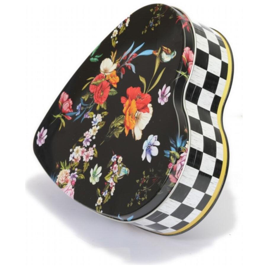 236x236x60 mm Heart Shape Metal Box 1.9L Metal Lid Heart Flower Black — Custom Tin Boxes — view 3 of 4 — Tinbox