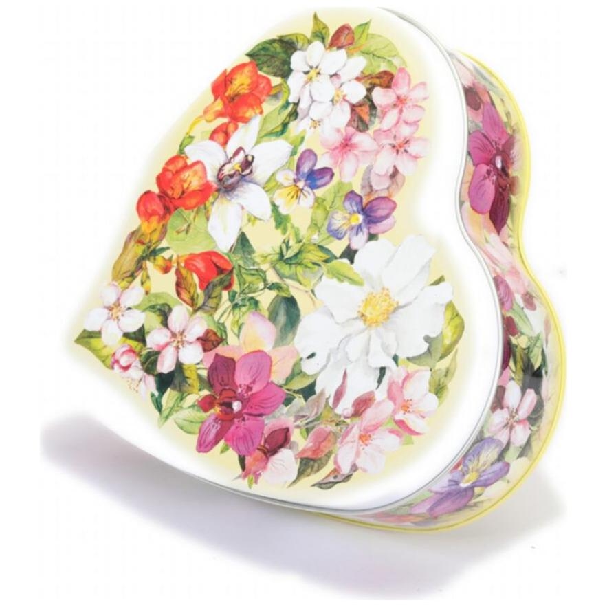 236x236x60 mm Kalp Şeklinde Metal Kutu 1.9L Metal Kapak Kalp Çiçek Beyaz — Özel Tasarım Kutular — görsel 3 / 4 — Tinbox