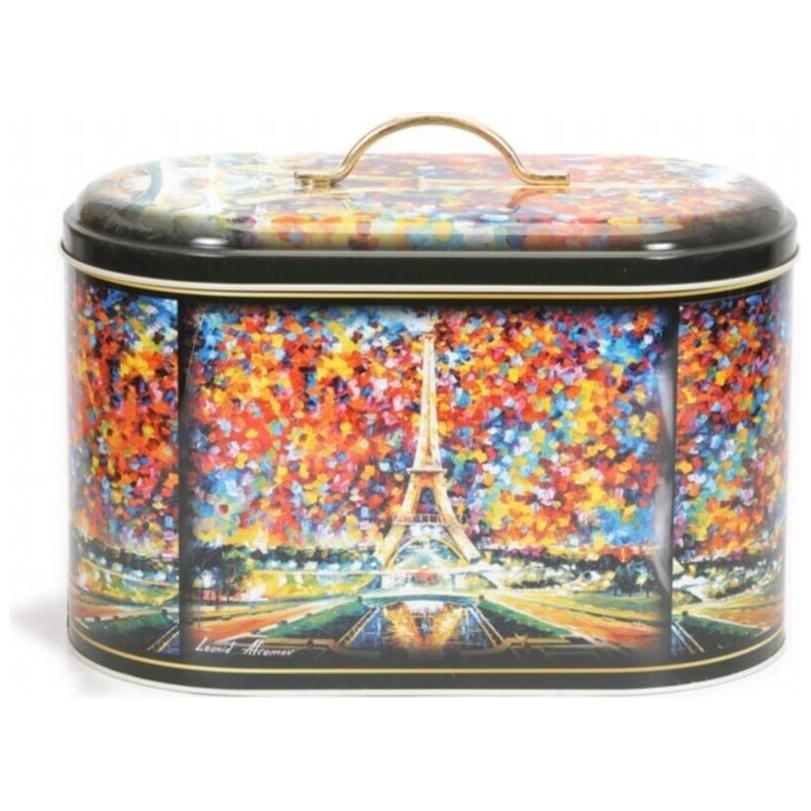 178 x 338 x 200 mm Metal Ekmek Kutusu Metal Saplı 9.8L Afremov Paris — Ekmeklik — Tinbox