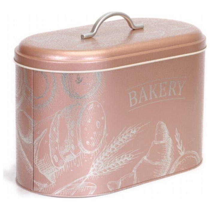 178 x 338 x 200 mm Metal Ekmek Kutusu Metal Saplı 9.8L Fırın Gül Altın Rengi — Ekmeklik — görsel 4 / 6 — Tinbox