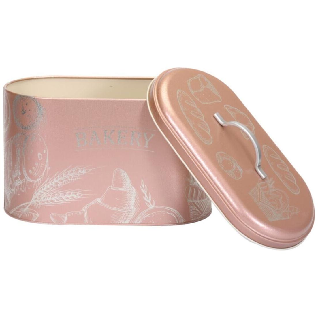 178 x 338 x 200 mm Metal Ekmek Kutusu Metal Saplı 9.8L Fırın Gül Altın Rengi — Ekmeklik — görsel 6 / 6 — Tinbox