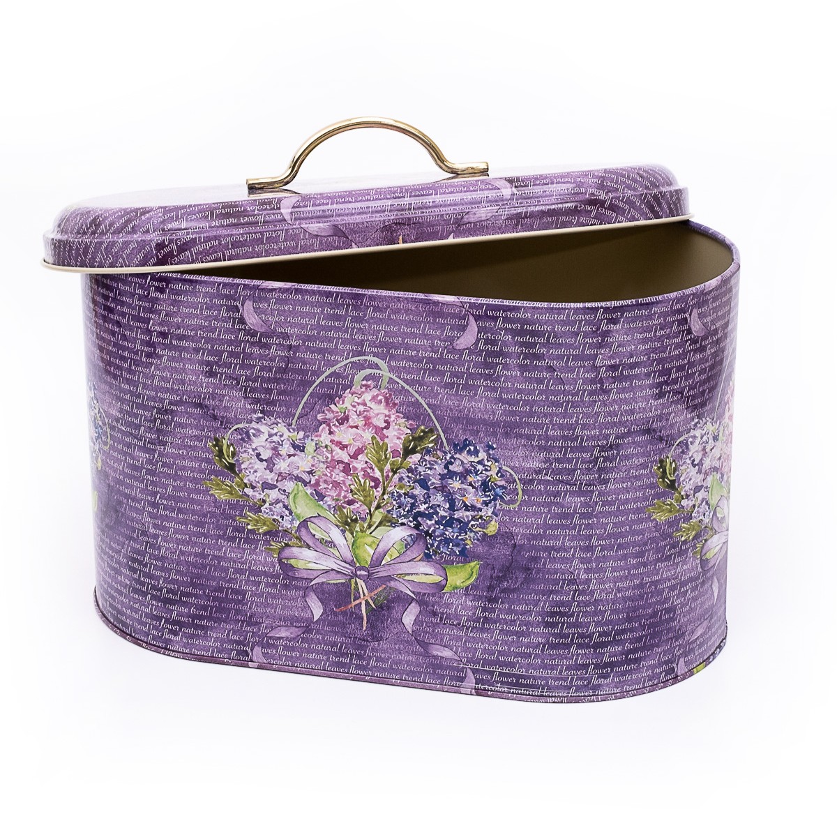 178 x 338 x 200 mm Metal Ekmek Kutusu Metal Saplı 9.8L Çiçek Moru — Ekmeklik — görsel 2 / 2 — Tinbox