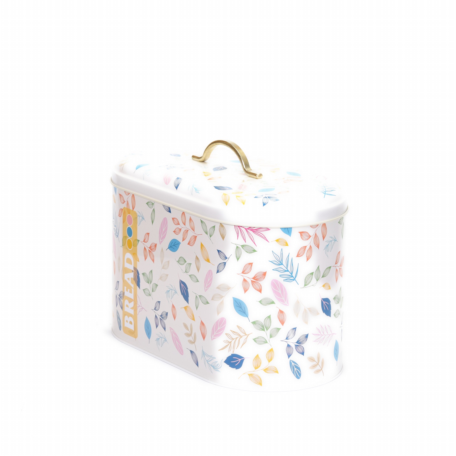 178 x 338 x 200 mm Metal Ekmek Kutusu, Metal Sap, 9.8L, Yaprak Desenli — Ekmeklik — görsel 3 / 4 — Tinbox