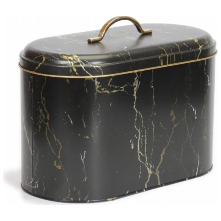 178 x 338 x 200 mm Metal Ekmek Kutusu Metal Saplı 9.8L Mermer Siyah — Ekmeklik — görsel 2 / 4 — Tinbox