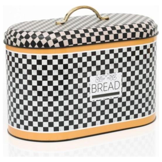 178 x 338 x 200 mm Metal Bread Box Metal Handle 9.8L Checkerboard — Bread Boxes — view 2 of 4 — Tinbox