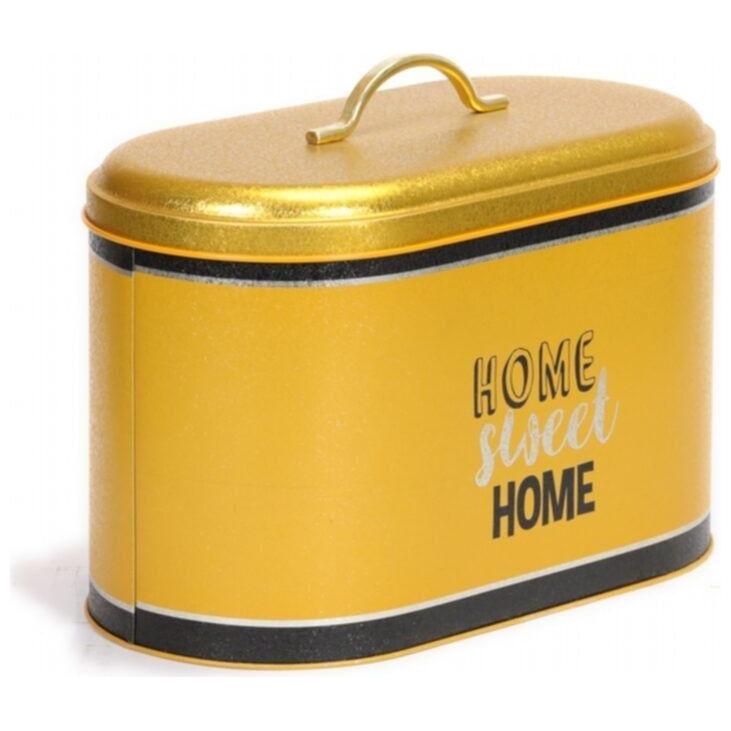 178 x 338 x 200 mm Metal Ekmek Kutusu Metal Saplı 9.8L Altın Evim Güzel Evim — Ekmeklik — görsel 2 / 4 — Tinbox