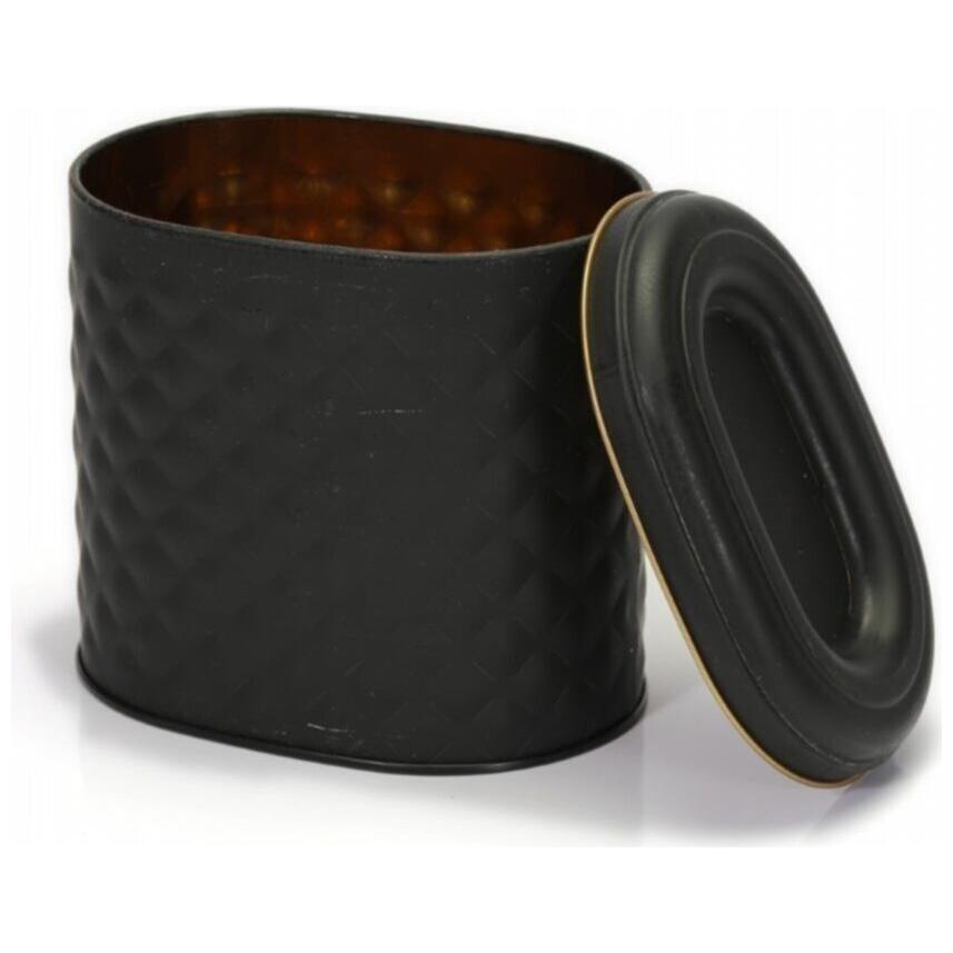Oval Metal Kutu – 140 x 120 x 130 mm (1,4 L) Siyah — Yuvarlak Kutular — görsel 4 / 4 — Tinbox