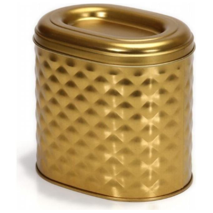 Oval Metal Kutu – 140 x 120 x 130 mm (1,4 L) Altın — Yuvarlak Kutular — görsel 3 / 4 — Tinbox
