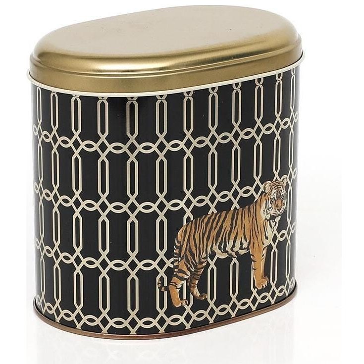 Oval Metal Kutu – 140 x 120 x 130 mm (1,4 L) Safari Kaplanı — Yuvarlak Kutular — görsel 3 / 5 — Tinbox