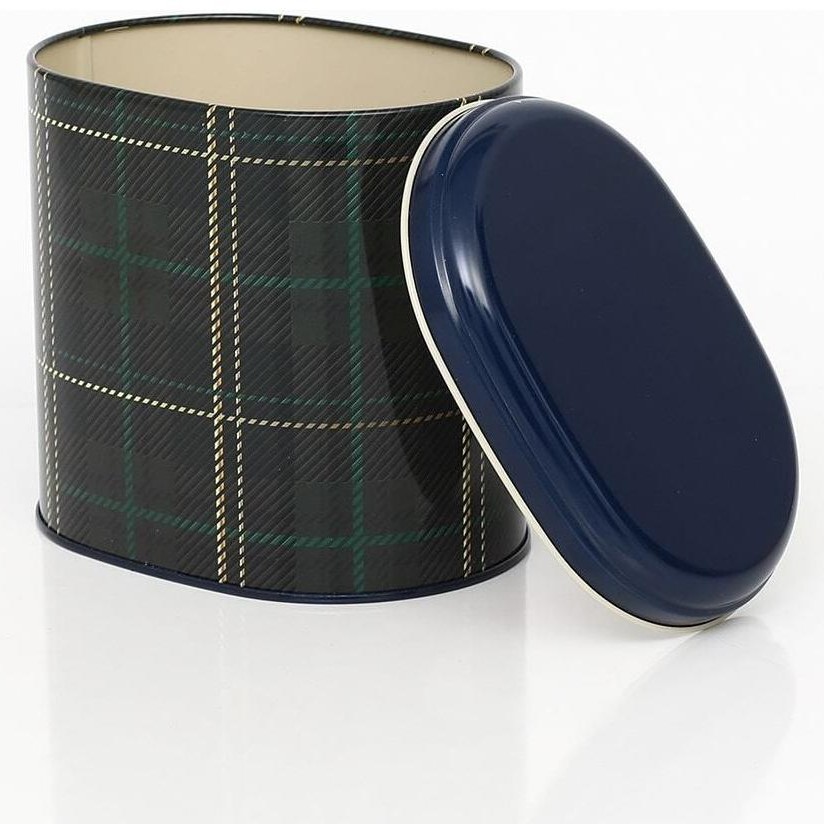Oval Metal Kutu – 140 x 120 x 130 mm (1,4 L) Klasik İskoç Tartanı — Yuvarlak Kutular — görsel 3 / 5 — Tinbox