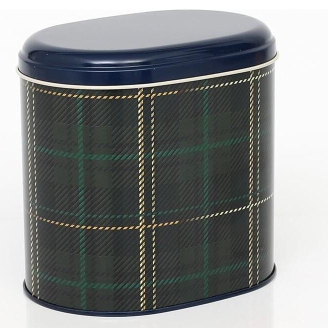 Oval Metal Kutu – 140 x 120 x 130 mm (1,4 L) Klasik İskoç Tartanı — Yuvarlak Kutular — görsel 4 / 5 — Tinbox