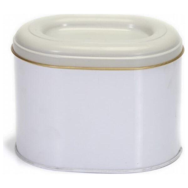 Oval Metal Kutu – 140 x 120 x 130 mm (1,4 L) Beyaz — Yuvarlak Kutular — görsel 2 / 4 — Tinbox