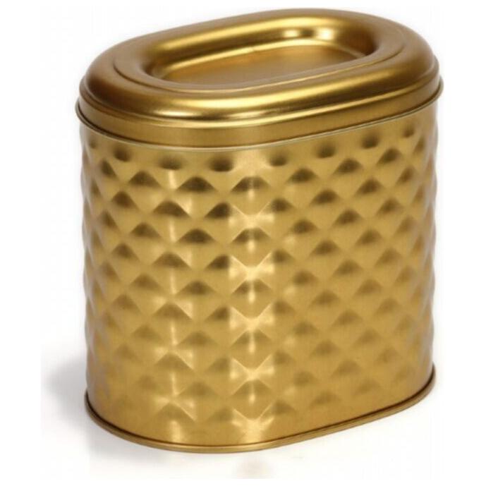 Oval Metal Kutu – 140 x 120 x 130 mm (1,4 L) Altın — Yuvarlak Kutular — Tinbox
