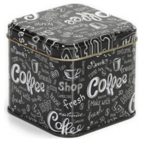 90x90x80 mm Kare Teneke Kutu 0,6 L Sürgülü Kapaklı Kahve Taşıma Kutusu — Kare Kutular — görsel 3 / 5 — Tinbox