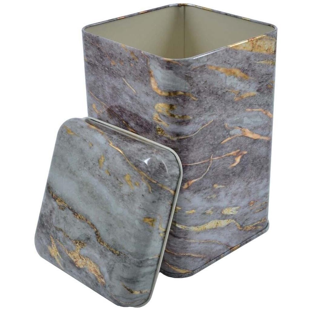 105x105x160 mm Kare Teneke Kutu 1.7 L Kayar Kapaklı Rock And Gold Light — Kare Kutular — görsel 4 / 5 — Tinbox