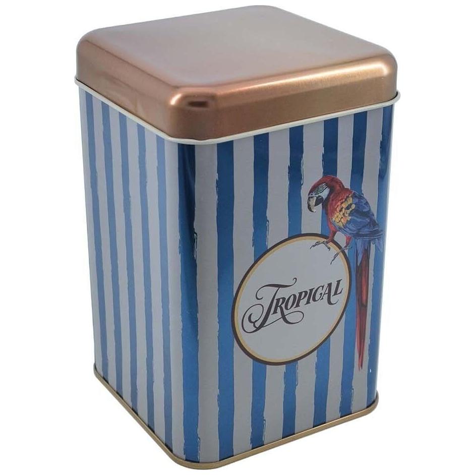 105x105x160 mm Kare Teneke Kutu 1.7 L Sürgülü Kapaklı Safari Papağan — Kare Kutular — görsel 3 / 5 — Tinbox