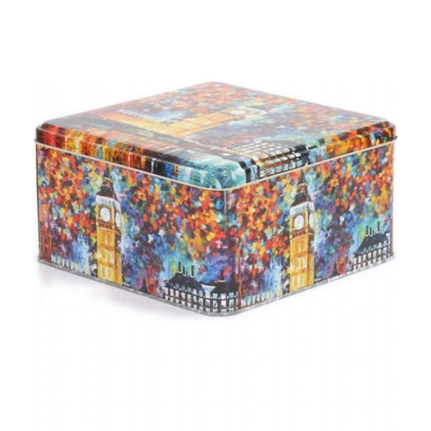 158x158x80 mm Square Metal Storage box 1.9L Afremov Paris — Square Boxes — view 3 of 4 — Tinbox