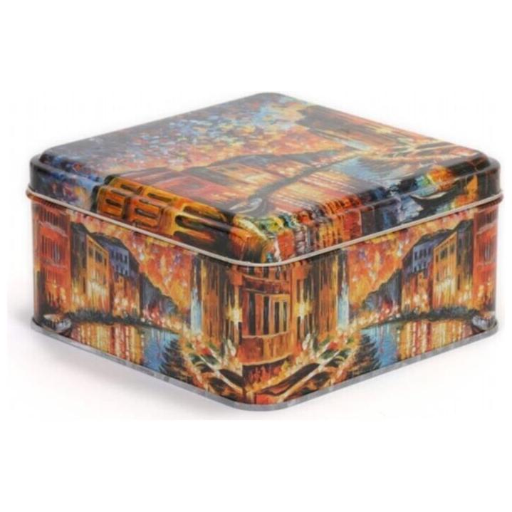 158x158x80 mm Kare Metal Saklama Kutusu 1.9L Afremov River — Kare Kutular — Tinbox