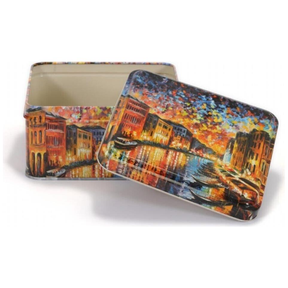 158x158x80 mm Kare Metal Saklama Kutusu 1.9L Afremov River — Kare Kutular — görsel 4 / 5 — Tinbox