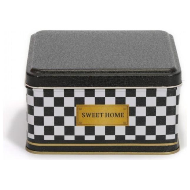 158x158x80 mm Square Metal Storage box 1.9L Checkerboard — Square Boxes — view 2 of 4 — Tinbox
