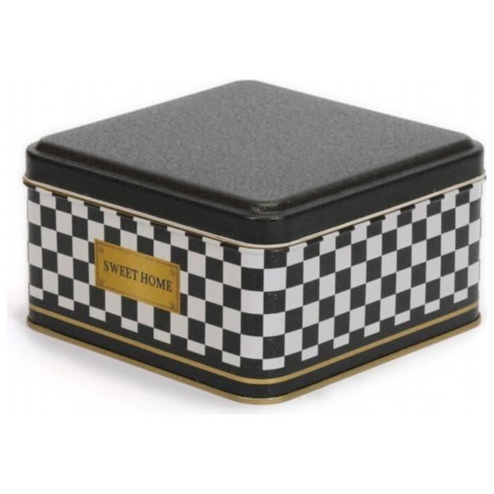 158x158x80 mm Square Metal Storage box 1.9L Checkerboard — Square Boxes — view 3 of 4 — Tinbox