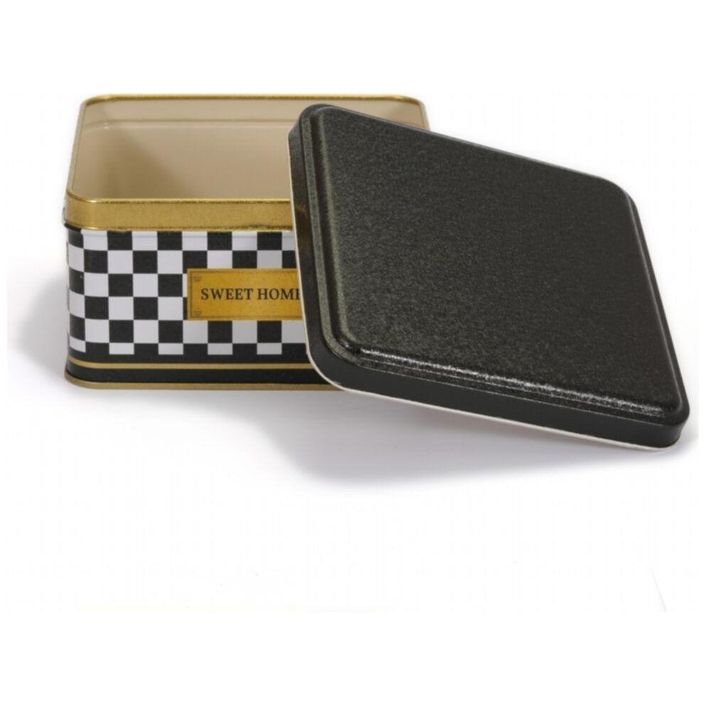 158x158x80 mm Square Metal Storage box 1.9L Checkerboard — Square Boxes — view 4 of 4 — Tinbox