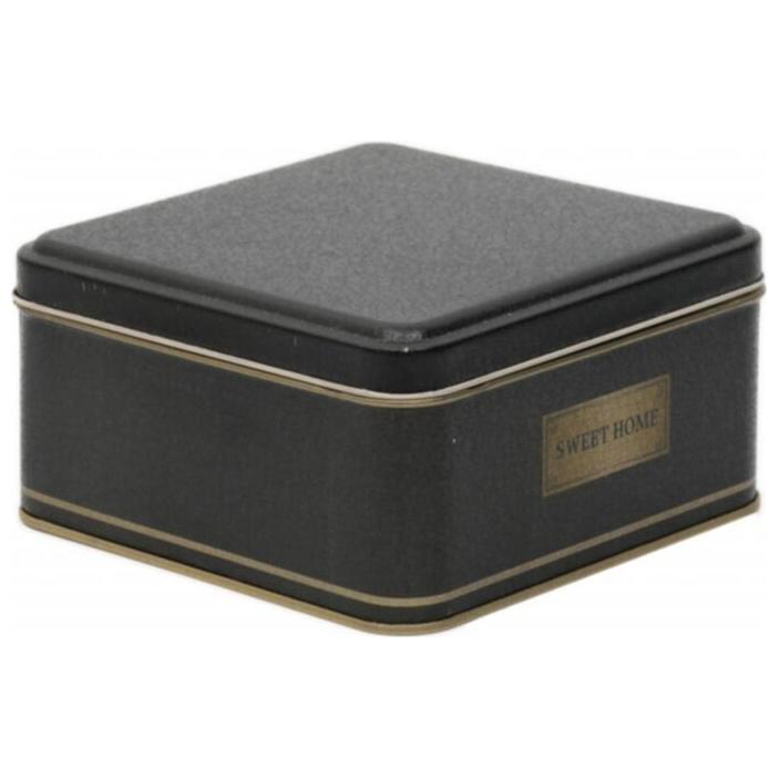 158x158x80 mm Kare Metal Saklama Kutusu 1.9L Siyah Altın SWT Ev — Kare Kutular — görsel 2 / 4 — Tinbox