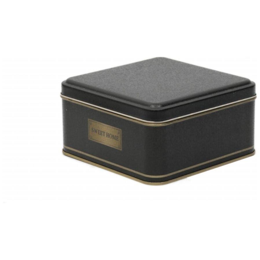 158x158x80 mm Kare Metal Saklama Kutusu 1.9L Siyah Altın SWT Ev — Kare Kutular — görsel 3 / 4 — Tinbox