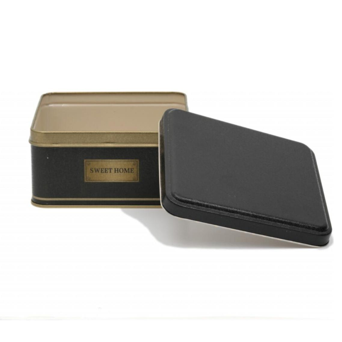 158x158x80 mm Kare Metal Saklama Kutusu 1.9L Siyah Altın SWT Ev — Kare Kutular — görsel 4 / 4 — Tinbox