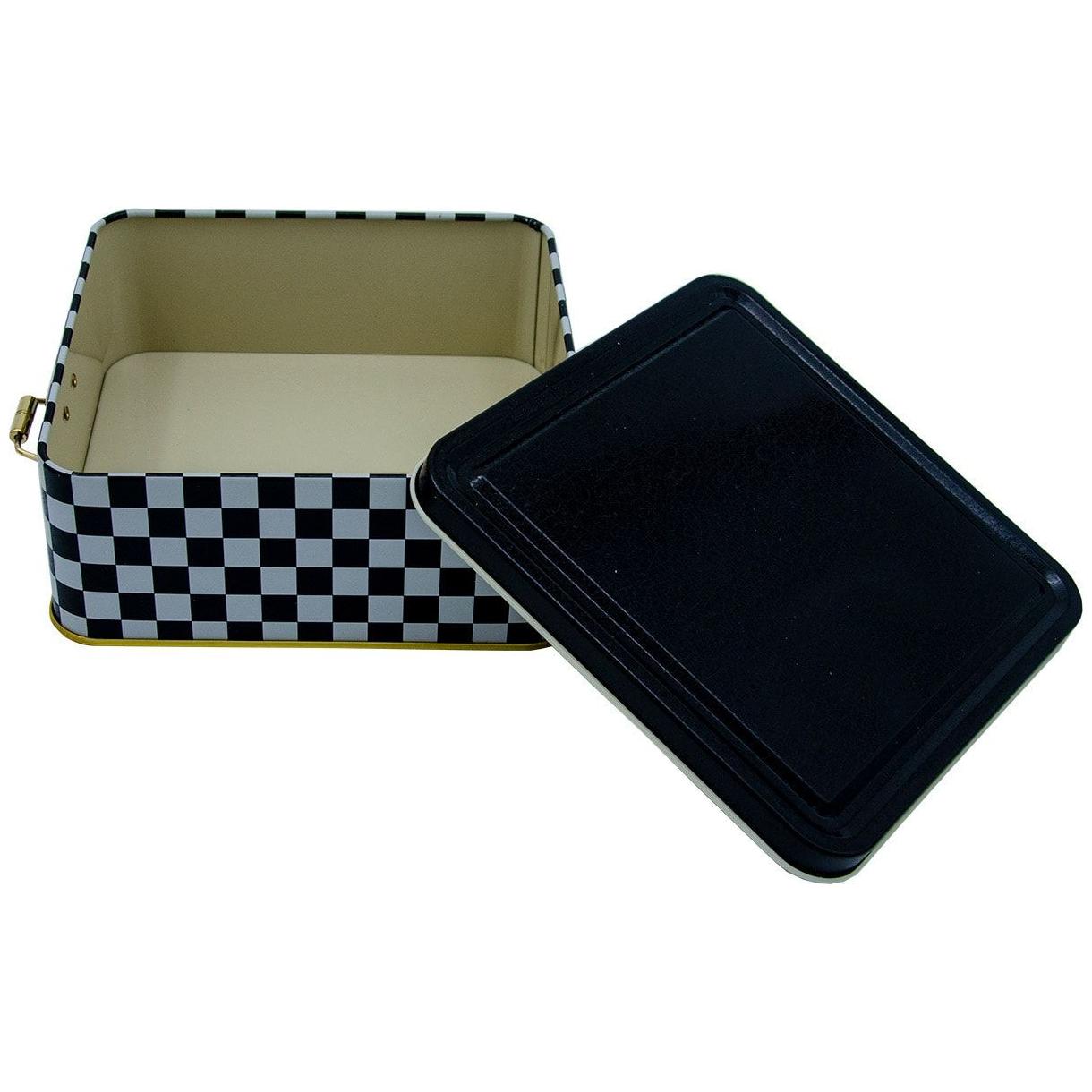 158x158x87 mm Kare Metal Saklama Kutusu 1.9L Tel Kilitli ve Şeffaf Kapaklı Kare Desenli — Kare Kutular — görsel 3 / 4 — Ti…