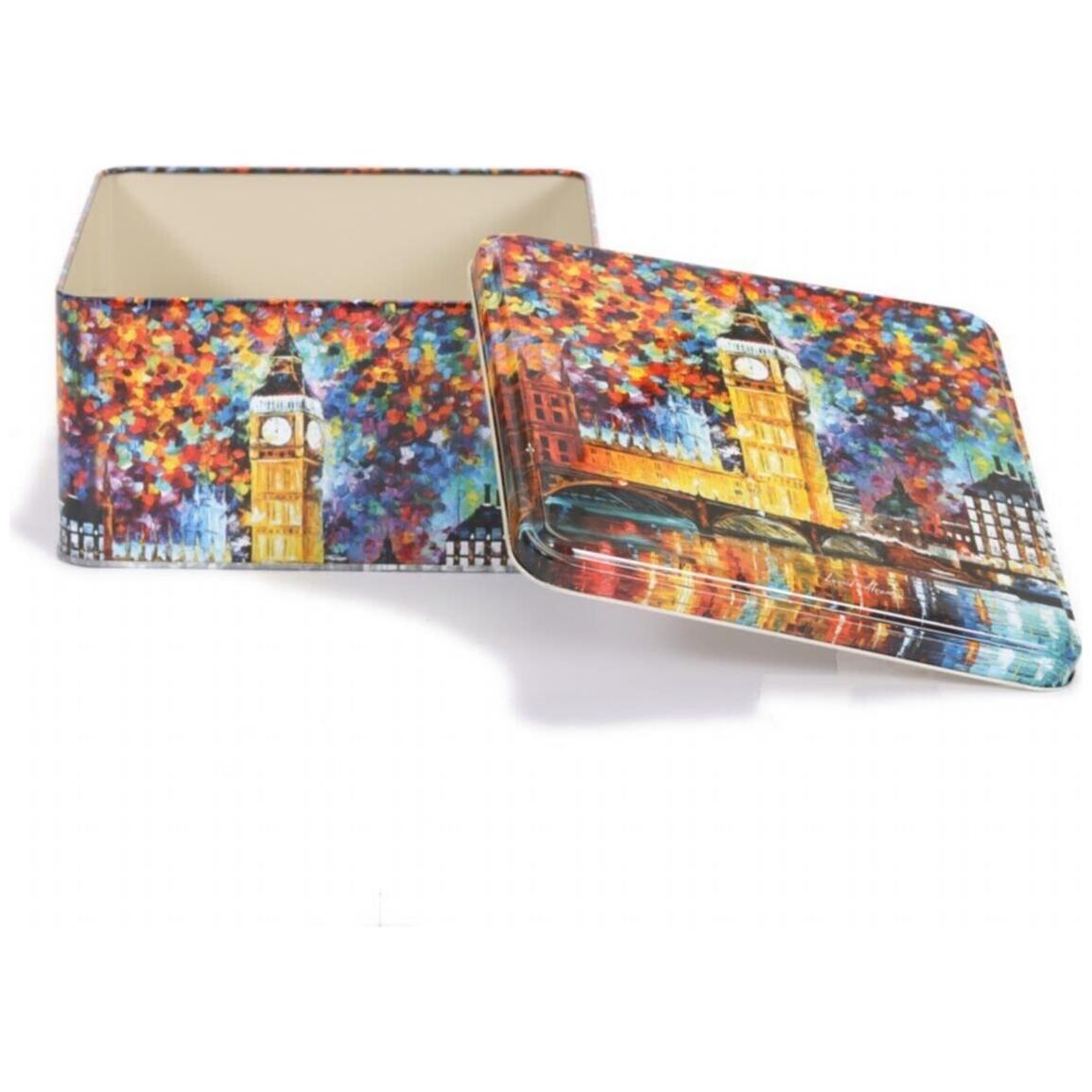 198x198x100 mm Square Metal Storage box 3.7L Afremov Big Ban — Square Boxes — view 4 of 4 — Tinbox