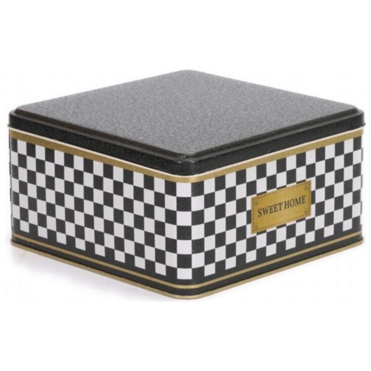 198x198x100 mm Kare Metal Saklama Kutusu 3.7L Kare Desenli — Kare Kutular — görsel 3 / 4 — Tinbox