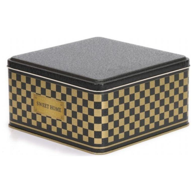 198x198x100 mm Kare Metal Saklama Kutusu 3.7L Kare Desenli — Kare Kutular — görsel 3 / 4 — Tinbox