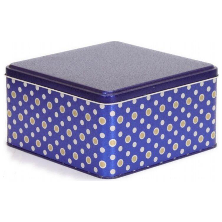 198x198x100 mm Kare Metal Saklama Kutusu 3.7L Mavi — Kare Kutular — Tinbox