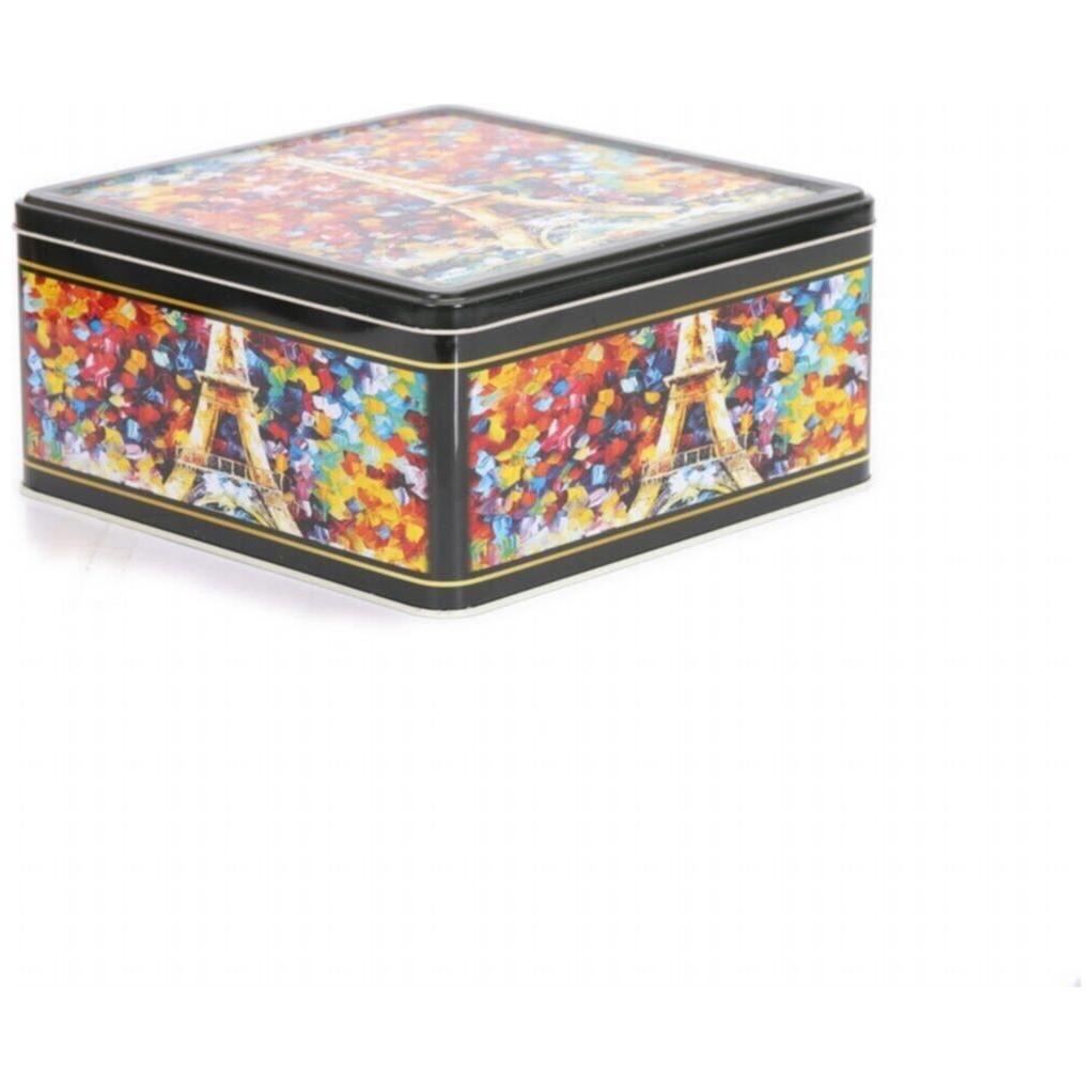 235x235x110 Square Tin Box 5.8L slip lid Afremov Paris — Square Boxes — Tinbox