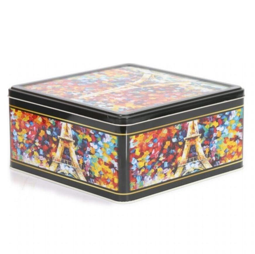 235x235x110 Kare Teneke Kutu 5.8L sürgülü kapaklı Afremov Paris — Kare Kutular — görsel 3 / 5 — Tinbox