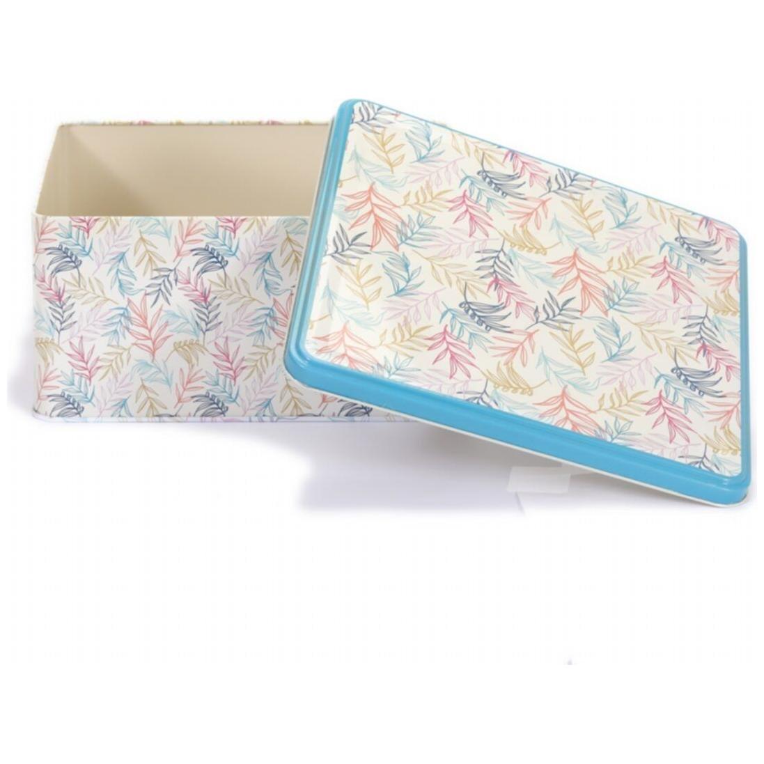 235x235x110 Square Tin Box 5.8L slip lid Leaf pattern — Square Boxes — view 4 of 4 — Tinbox